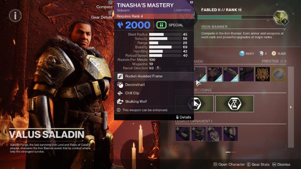 destiny 2 tinasha's mastery