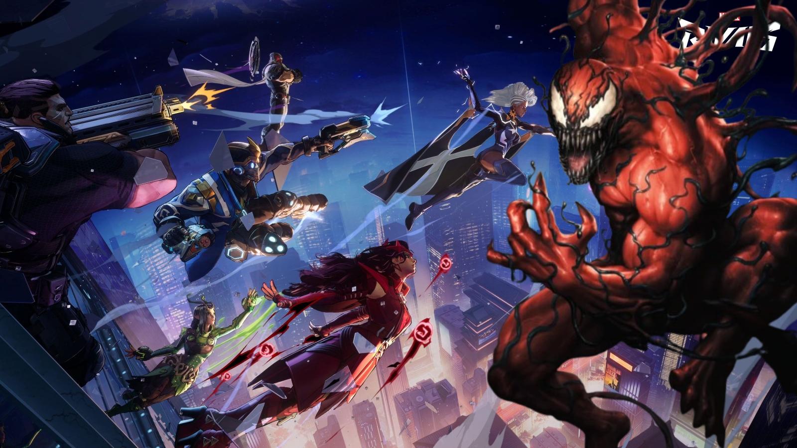 Carnage on Marvel Rivals key art with other characters